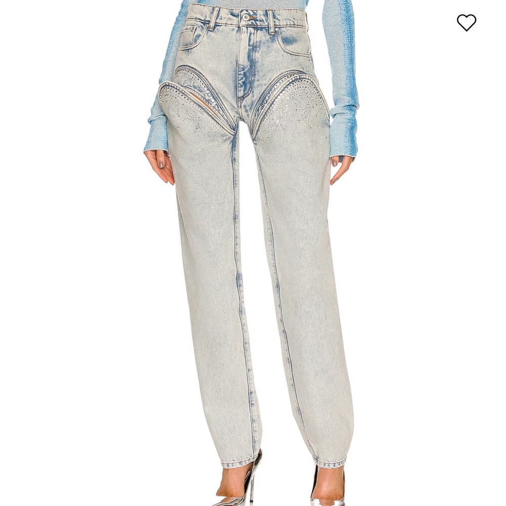 Y/Project rhinestone cut out Jeans